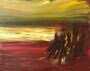 Mens tid er.  Akryl lærred 86 x 110 cm