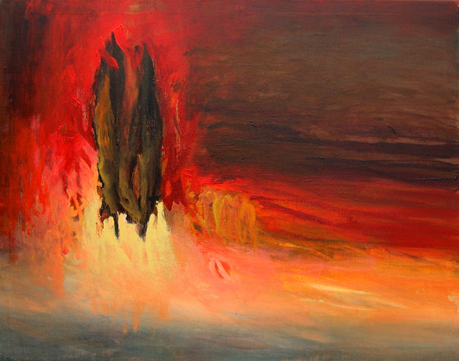 Ved h&oslash;jlys dag. 110 x 86 cm