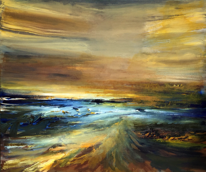 Uden titel. 2017. Akryl p&aring; l&aelig;rred 120 x 100 cm