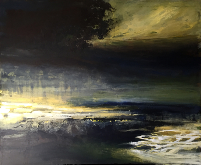 Uden titel 2017. Akryl p&aring; l&aelig;rred 120 x 100 cm